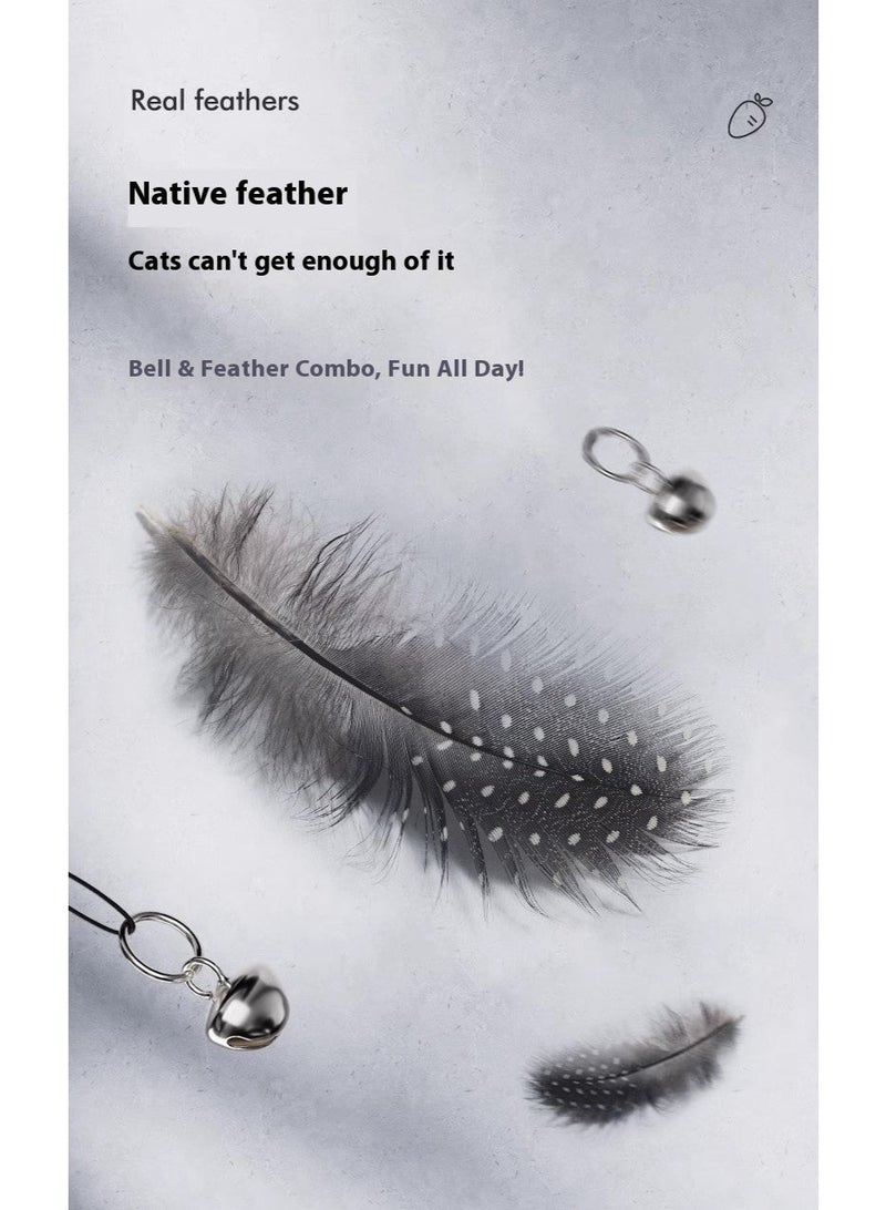 لعبة قطط تفاعلية مع موزع مكافآت، لعبة ريشة زنبركية قابلة للطي بقاعدة شفط قوية، للتمرين داخل المنزل، التغذية البطيئة والتحكم في الوزن - Image 5